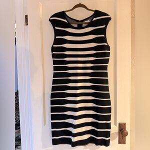 Calvin Klein Striped Zebra Dress Size L